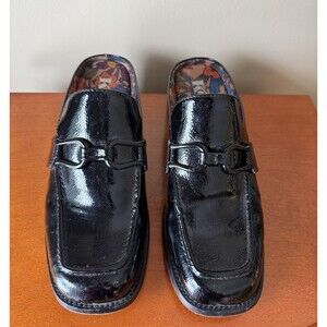 Women’s Korks Laporte Horsebit Loafer Mules Shiny Black Size 8 M